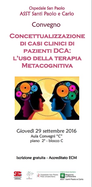 Brochure: Concettualizzazione di casi clinici di pazienti DCA: pazienti DCA: l’uso della terapia Metacognitiva 